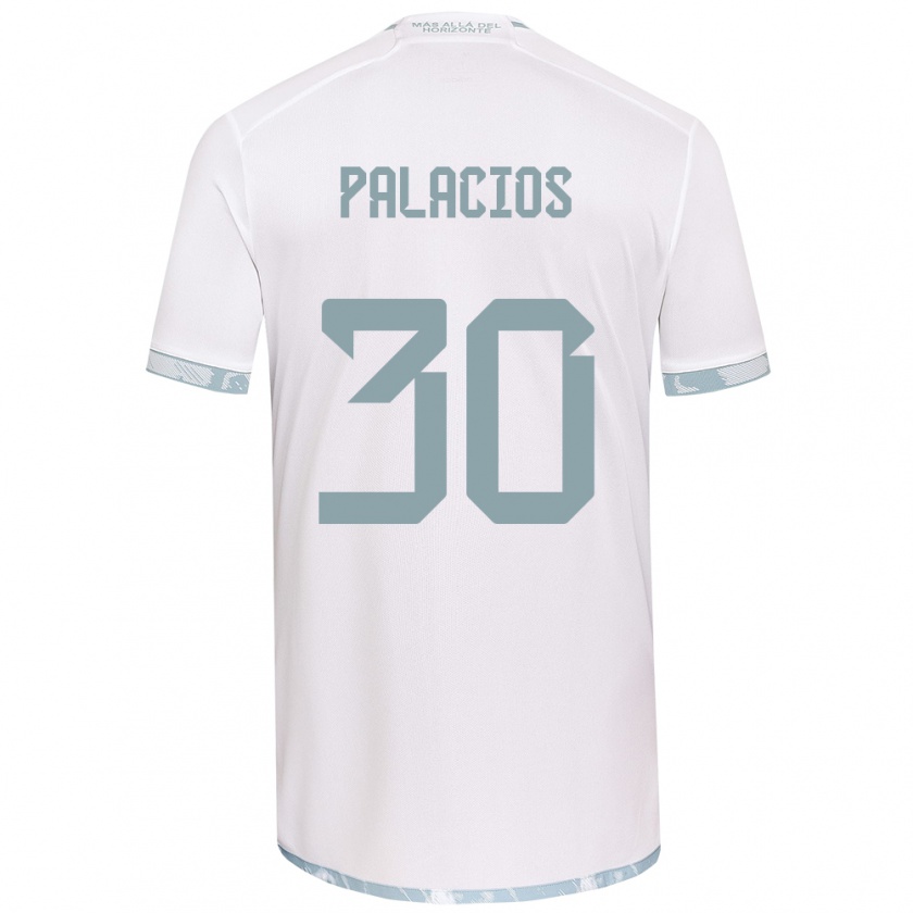 Kandiny Enfant Maillot Cristian Palacios #30 Blanc Gris Tenues Extérieur 2024/25 T-Shirt