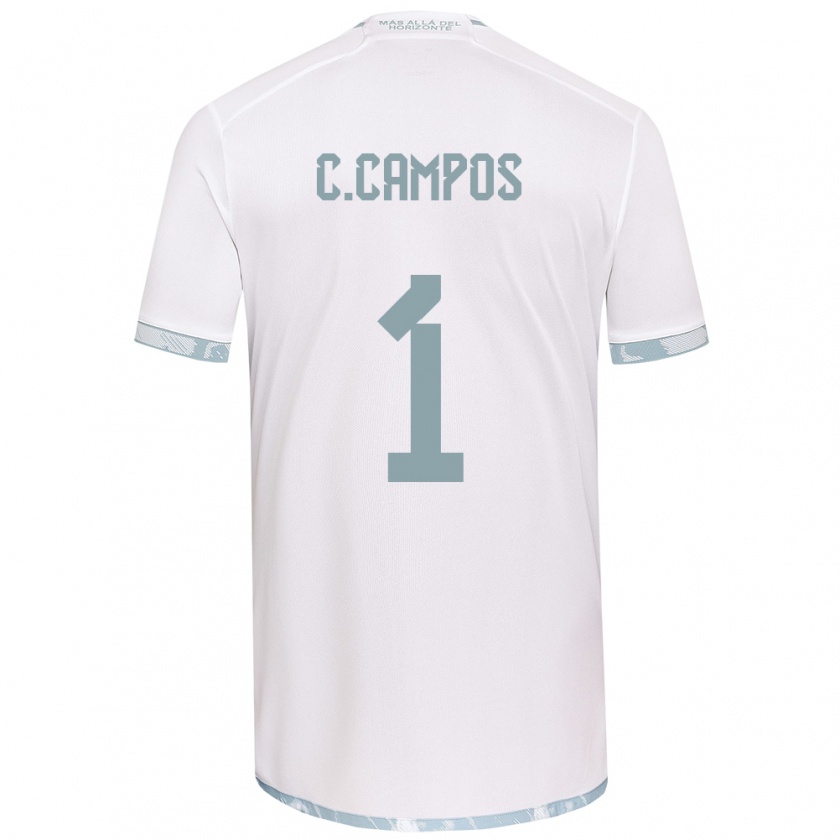 Kandiny Enfant Maillot Cristóbal Campos #1 Blanc Gris Tenues Extérieur 2024/25 T-Shirt