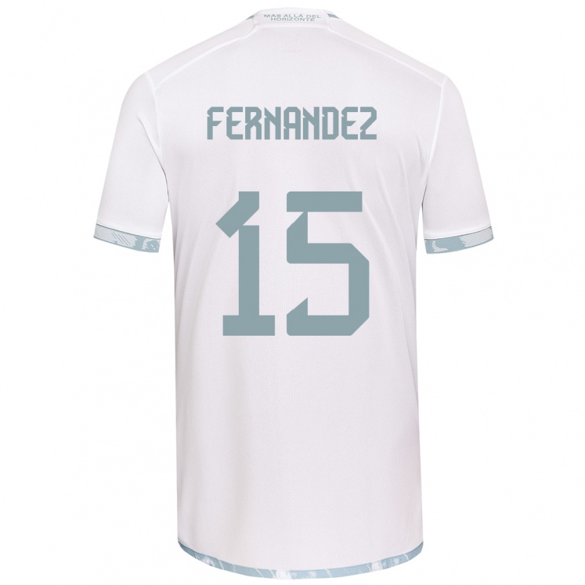 Kandiny Enfant Maillot Vicente Fernández #15 Blanc Gris Tenues Extérieur 2024/25 T-Shirt