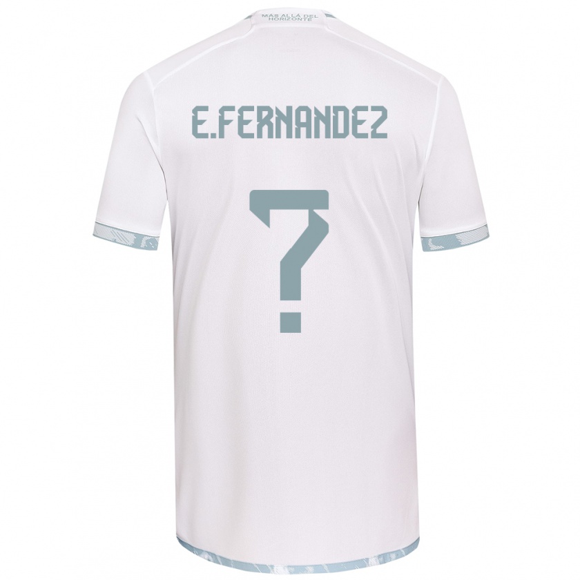 Kandiny Enfant Maillot Enzo Fernández #0 Blanc Gris Tenues Extérieur 2024/25 T-Shirt