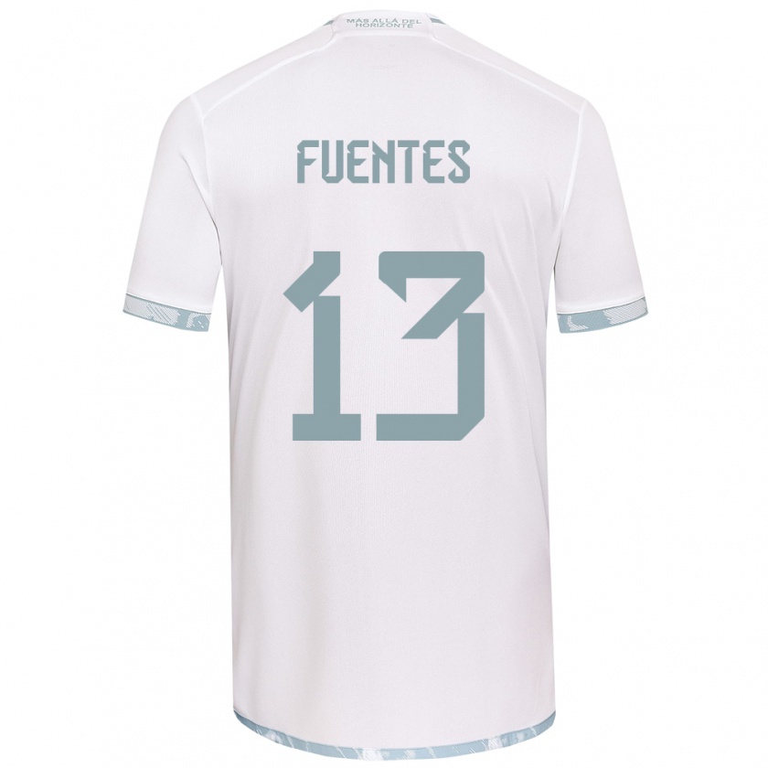 Kandiny Enfant Maillot Karen Fuentes #13 Blanc Gris Tenues Extérieur 2024/25 T-Shirt