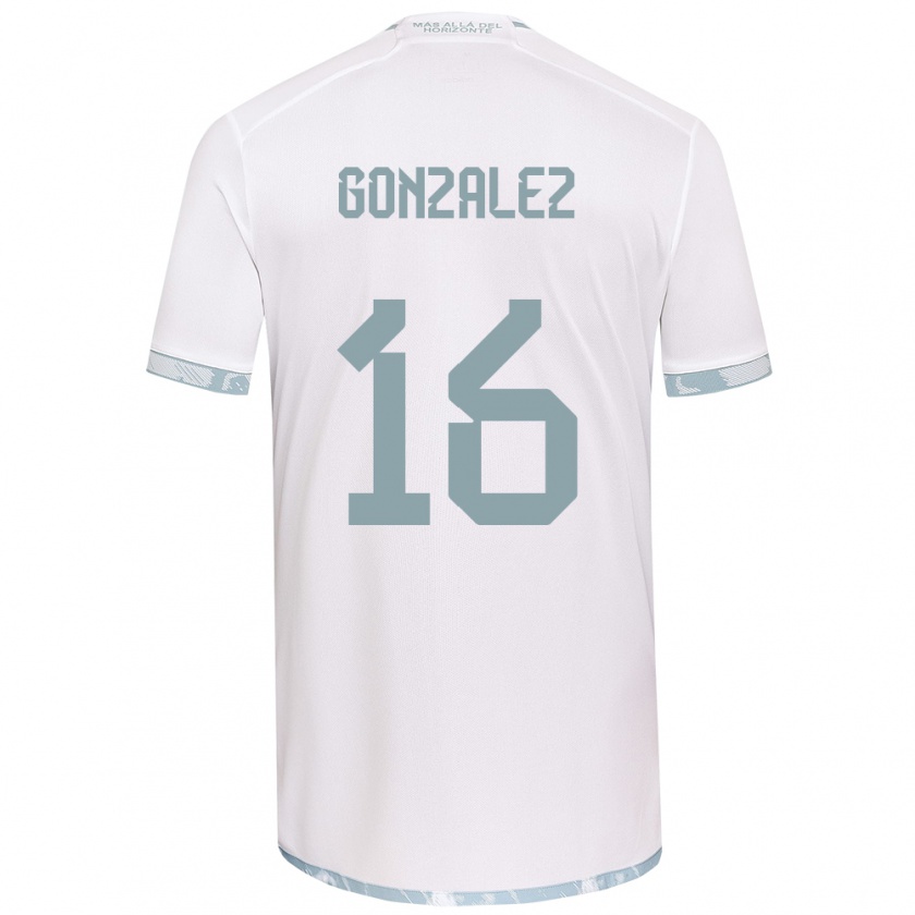 Kandiny Enfant Maillot Monserratt González #16 Blanc Gris Tenues Extérieur 2024/25 T-Shirt