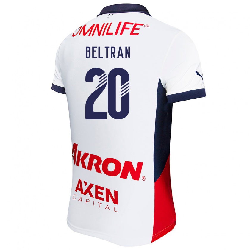 Kandiny Enfant Maillot Fernando Beltrán #20 Blanc Rouge Bleu Tenues Extérieur 2024/25 T-Shirt