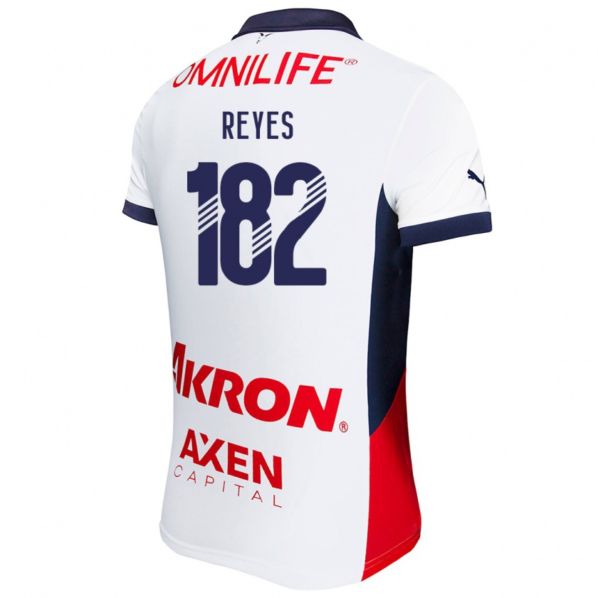 Kandiny Enfant Maillot Mauricio Reyes #182 Blanc Rouge Bleu Tenues Extérieur 2024/25 T-Shirt