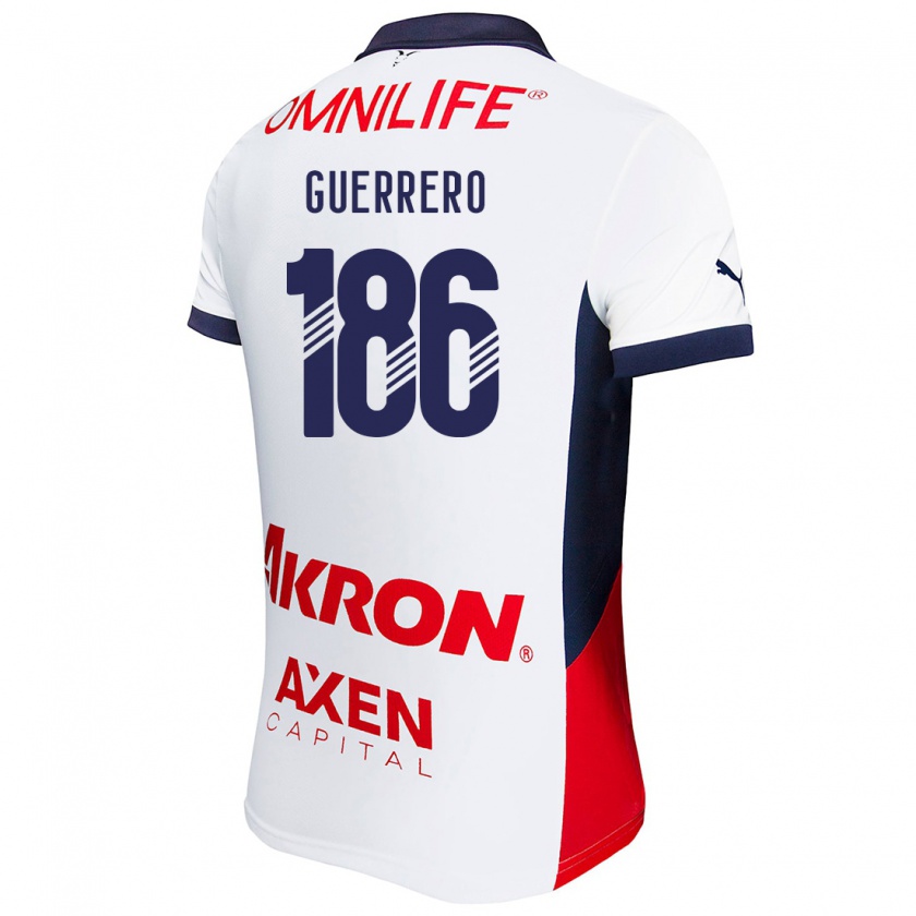 Kandiny Enfant Maillot Javier Guerrero #186 Blanc Rouge Bleu Tenues Extérieur 2024/25 T-Shirt