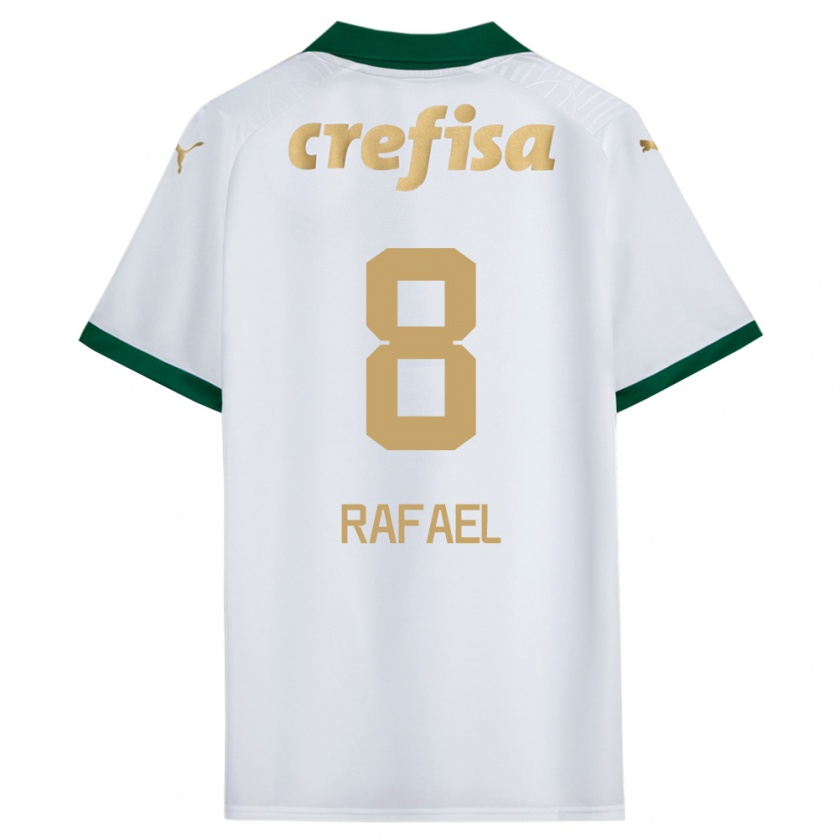 Kandiny Enfant Maillot Zé Rafael #8 Blanc Vert Tenues Extérieur 2024/25 T-Shirt