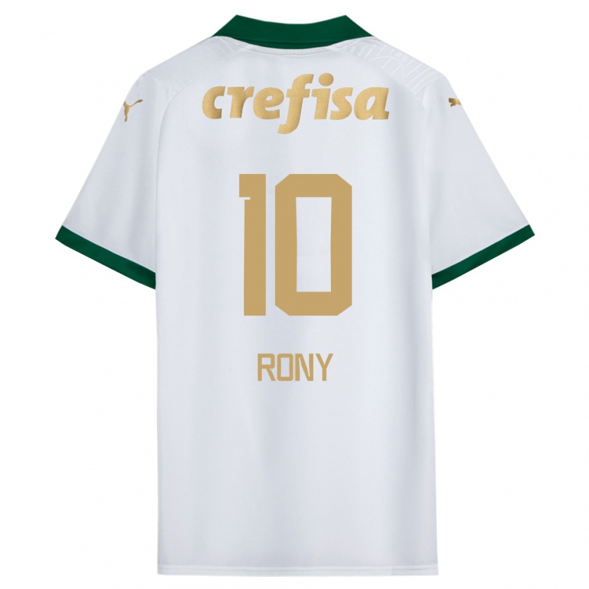 Kandiny Enfant Maillot Rony #10 Blanc Vert Tenues Extérieur 2024/25 T-Shirt