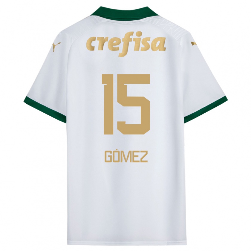 Kandiny Enfant Maillot Gustavo Gómez #15 Blanc Vert Tenues Extérieur 2024/25 T-Shirt