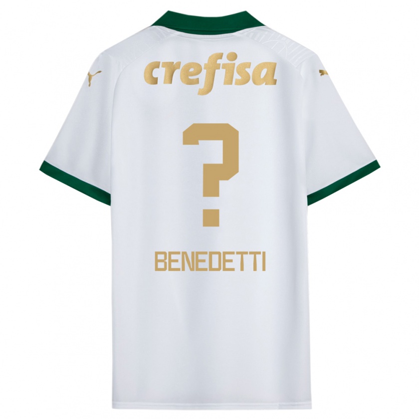 Kandiny Enfant Maillot Luis Benedetti #0 Blanc Vert Tenues Extérieur 2024/25 T-Shirt