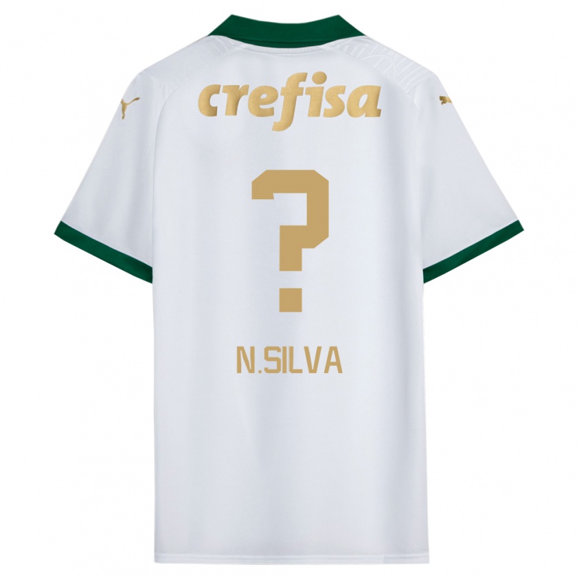 Kandiny Enfant Maillot Ney Silva #0 Blanc Vert Tenues Extérieur 2024/25 T-Shirt