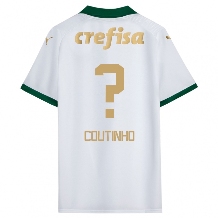 Kandiny Enfant Maillot Rafael Coutinho #0 Blanc Vert Tenues Extérieur 2024/25 T-Shirt