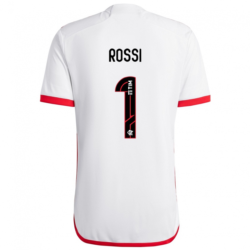 Kandiny Enfant Maillot Agustín Rossi #1 Blanc Rouge Tenues Extérieur 2024/25 T-Shirt