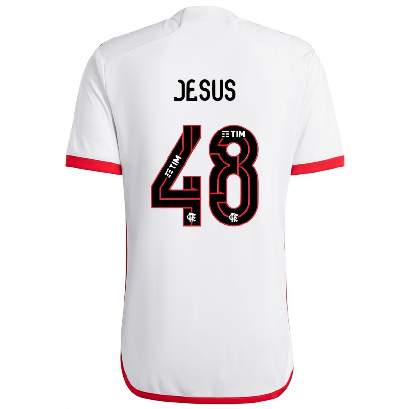 Kandiny Enfant Maillot Igor Jesus #48 Blanc Rouge Tenues Extérieur 2024/25 T-Shirt