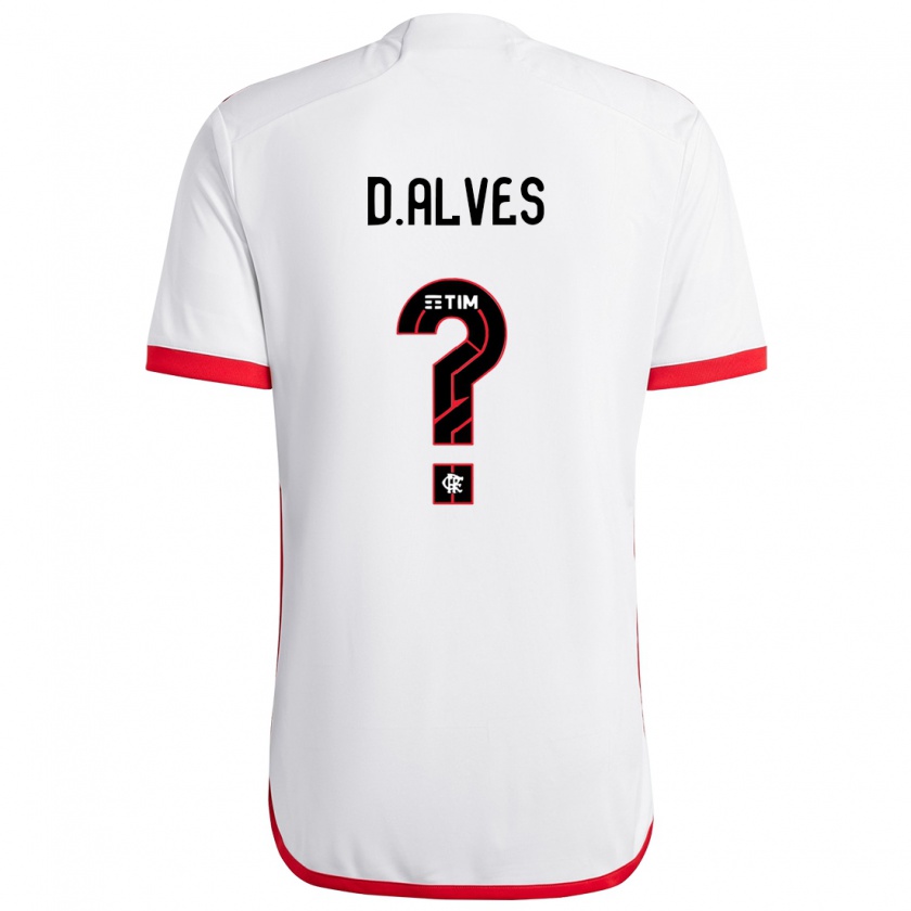 Kandiny Enfant Maillot Dyogo Alves #0 Blanc Rouge Tenues Extérieur 2024/25 T-Shirt