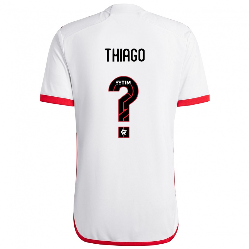 Kandiny Enfant Maillot Victor Thiago #0 Blanc Rouge Tenues Extérieur 2024/25 T-Shirt