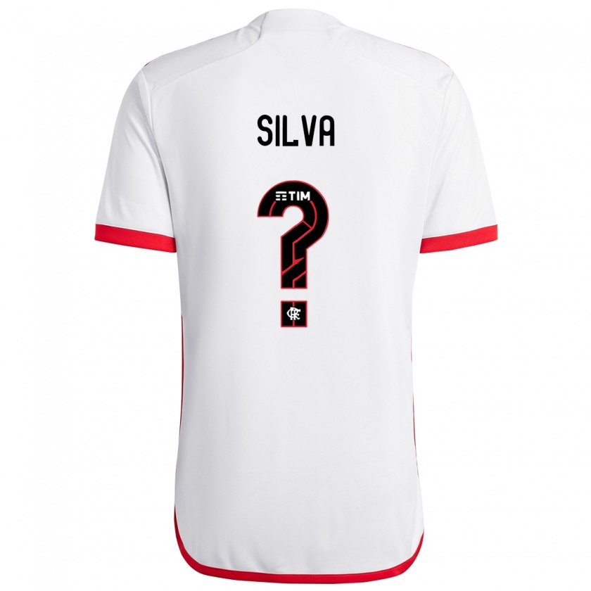 Kandiny Enfant Maillot Victor Silva #0 Blanc Rouge Tenues Extérieur 2024/25 T-Shirt