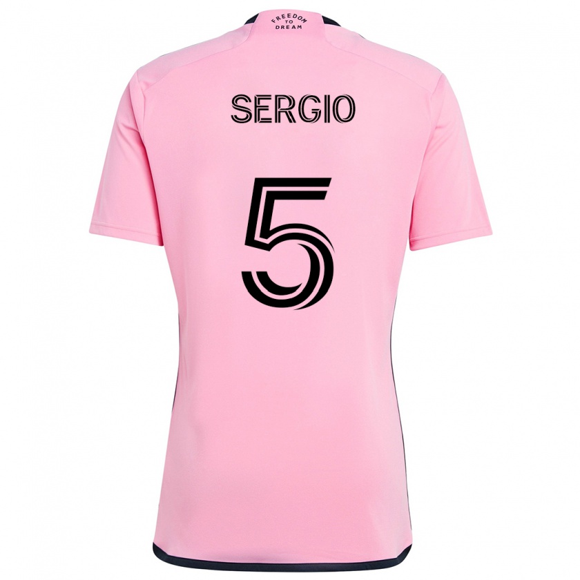 Kandiny Homme Maillot Sergio Busquets #5 Rose Tenues Domicile 2024/25 T-Shirt