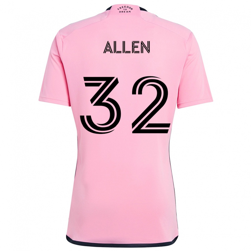 Kandiny Homme Maillot Noah Allen #32 Rose Tenues Domicile 2024/25 T-Shirt