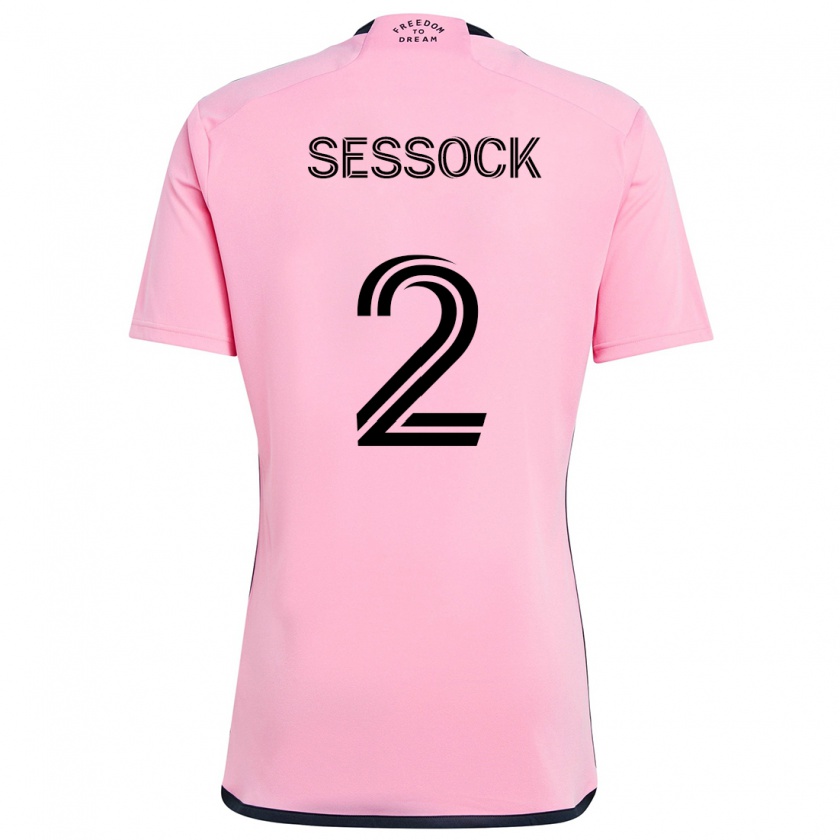 Kandiny Homme Maillot Nykolas Sessock #2 Rose Tenues Domicile 2024/25 T-Shirt