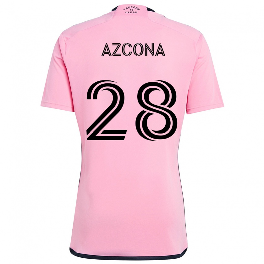 Kandiny Homme Maillot Edison Azcona #28 Rose Tenues Domicile 2024/25 T-Shirt