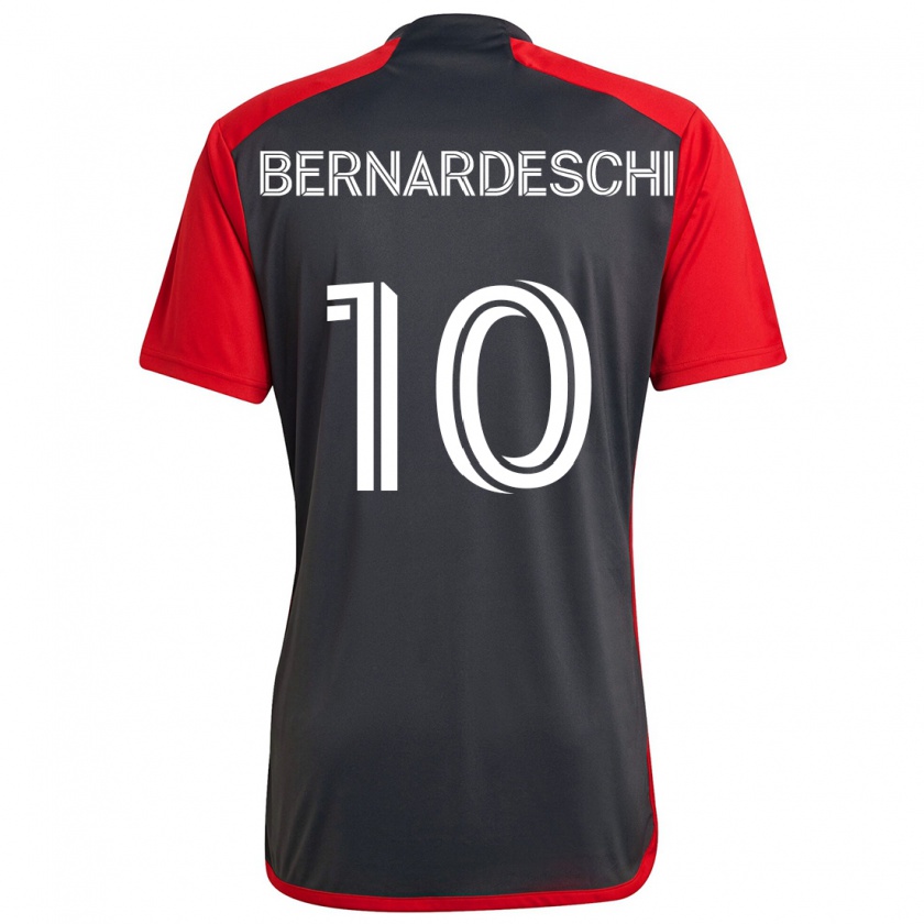 Kandiny Homme Maillot Federico Bernardeschi #10 Rouge Gris Tenues Domicile 2024/25 T-Shirt