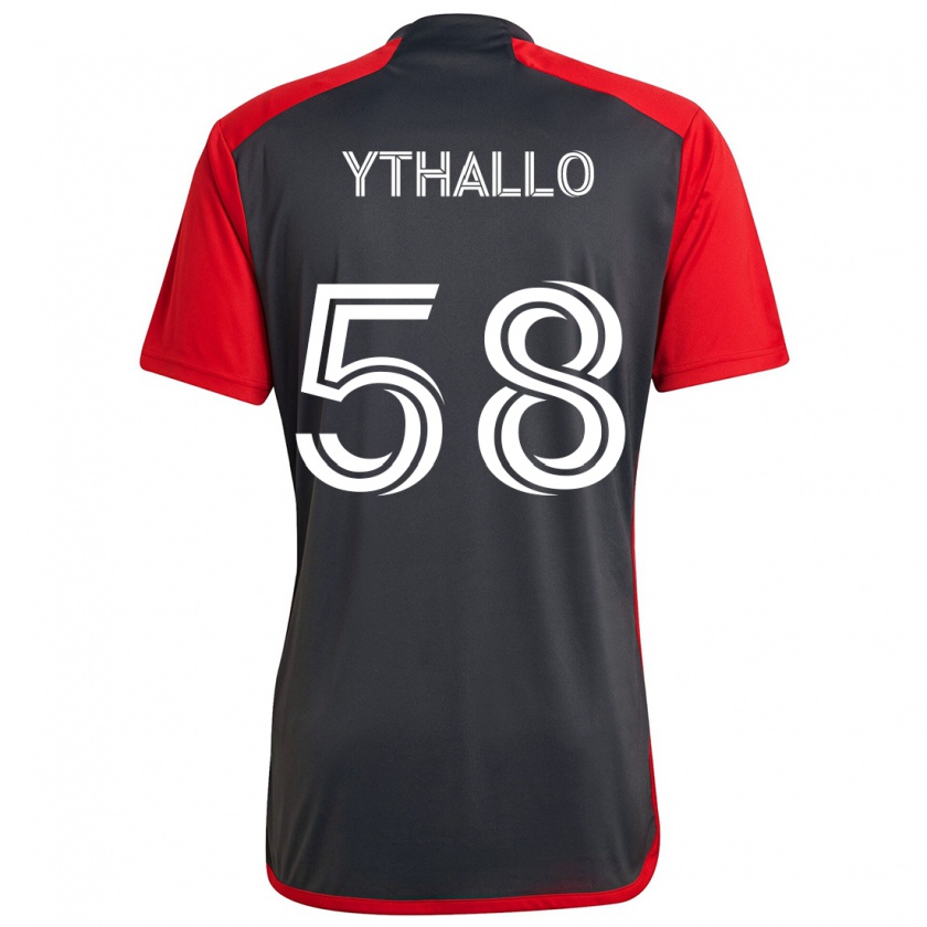 Kandiny Homme Maillot Ythallo #58 Rouge Gris Tenues Domicile 2024/25 T-Shirt