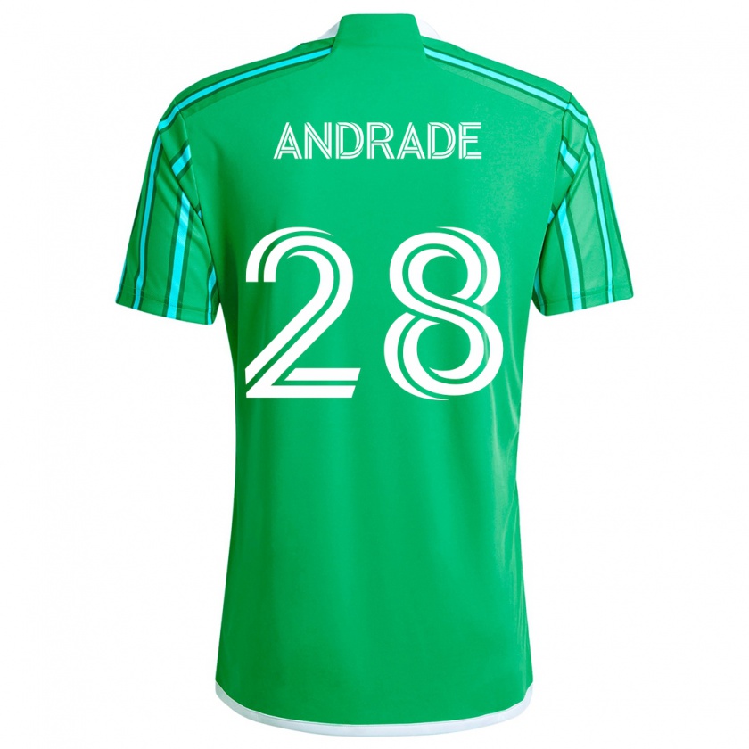 Kandiny Homme Maillot Yeimar Gómez Andrade #28 Vert Blanc Tenues Domicile 2024/25 T-Shirt