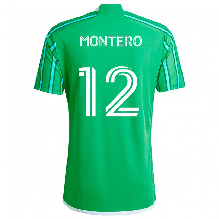 Kandiny Homme Maillot Fredy Montero #12 Vert Blanc Tenues Domicile 2024/25 T-Shirt