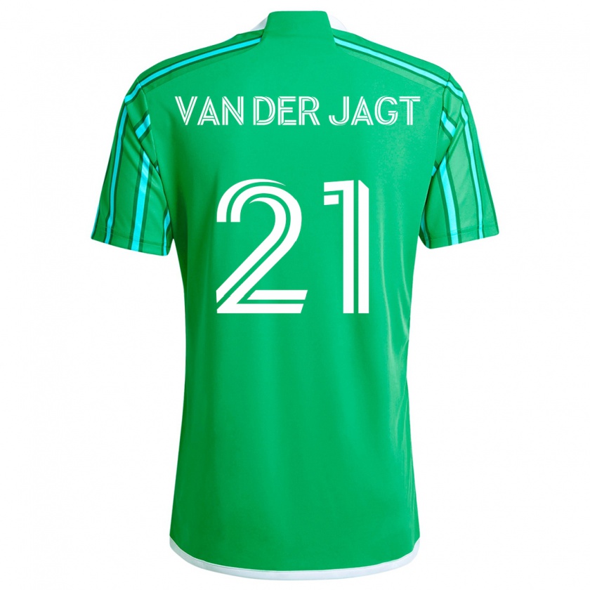 Kandiny Homme Maillot Olivia Van Der Jagt #21 Vert Blanc Tenues Domicile 2024/25 T-Shirt