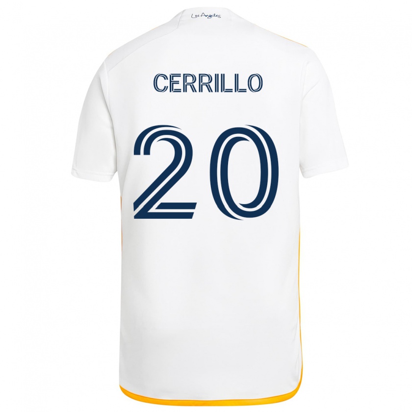 Kandiny Homme Maillot Edwin Cerrillo #20 Blanc Jaune Tenues Domicile 2024/25 T-Shirt