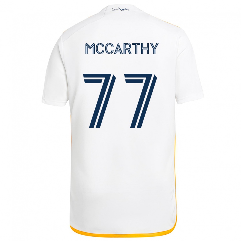 Kandiny Homme Maillot John Mccarthy #77 Blanc Jaune Tenues Domicile 2024/25 T-Shirt