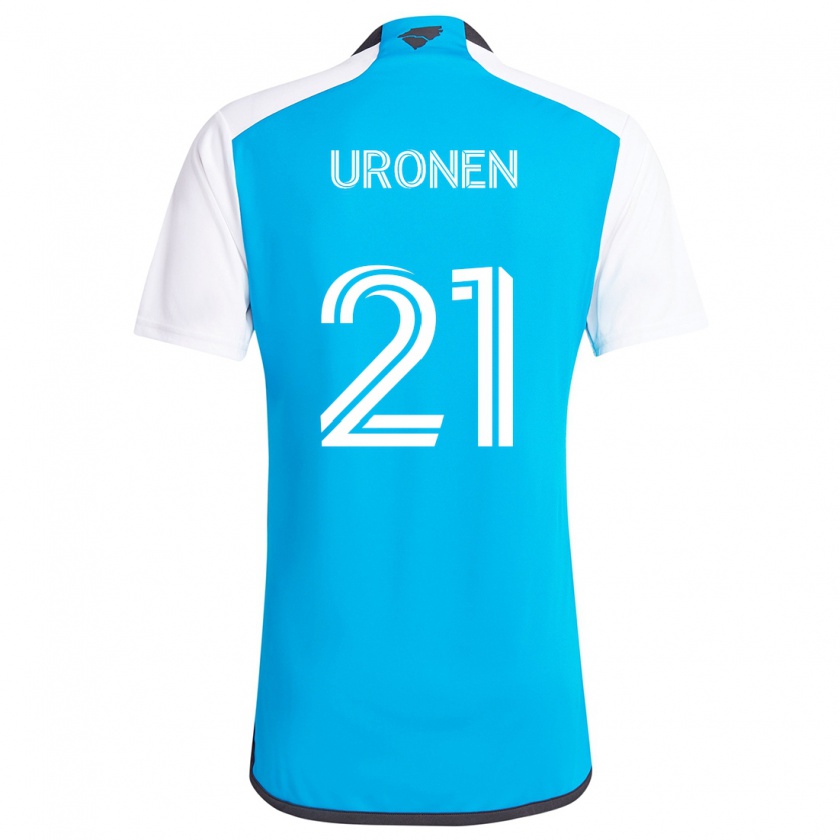 Kandiny Homme Maillot Jere Uronen #21 Bleu Blanc Tenues Domicile 2024/25 T-Shirt