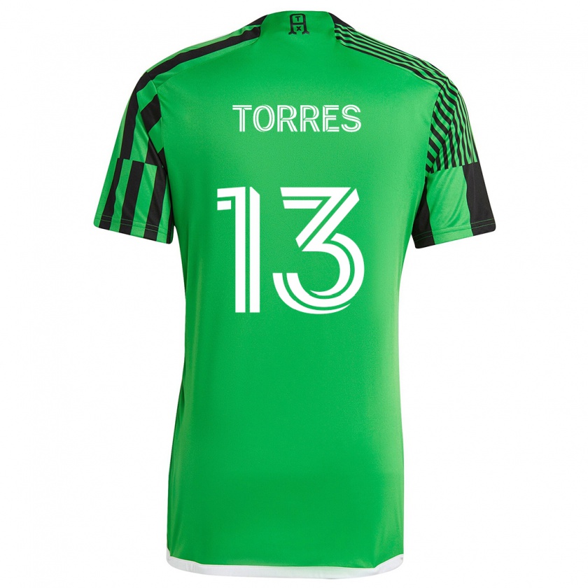 Kandiny Homme Maillot Leo Torres #13 Vert Noir Tenues Domicile 2024/25 T-Shirt