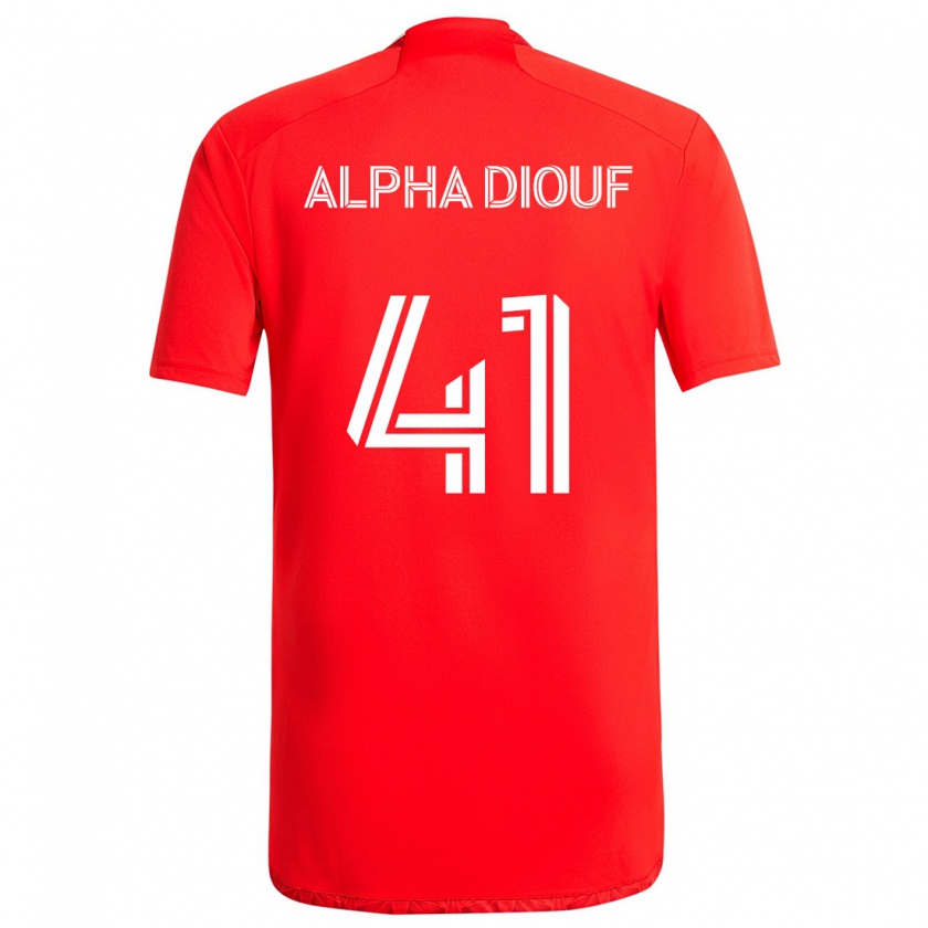 Kandiny Homme Maillot Jean Alpha Diouf #41 Rouge Blanc Tenues Domicile 2024/25 T-Shirt