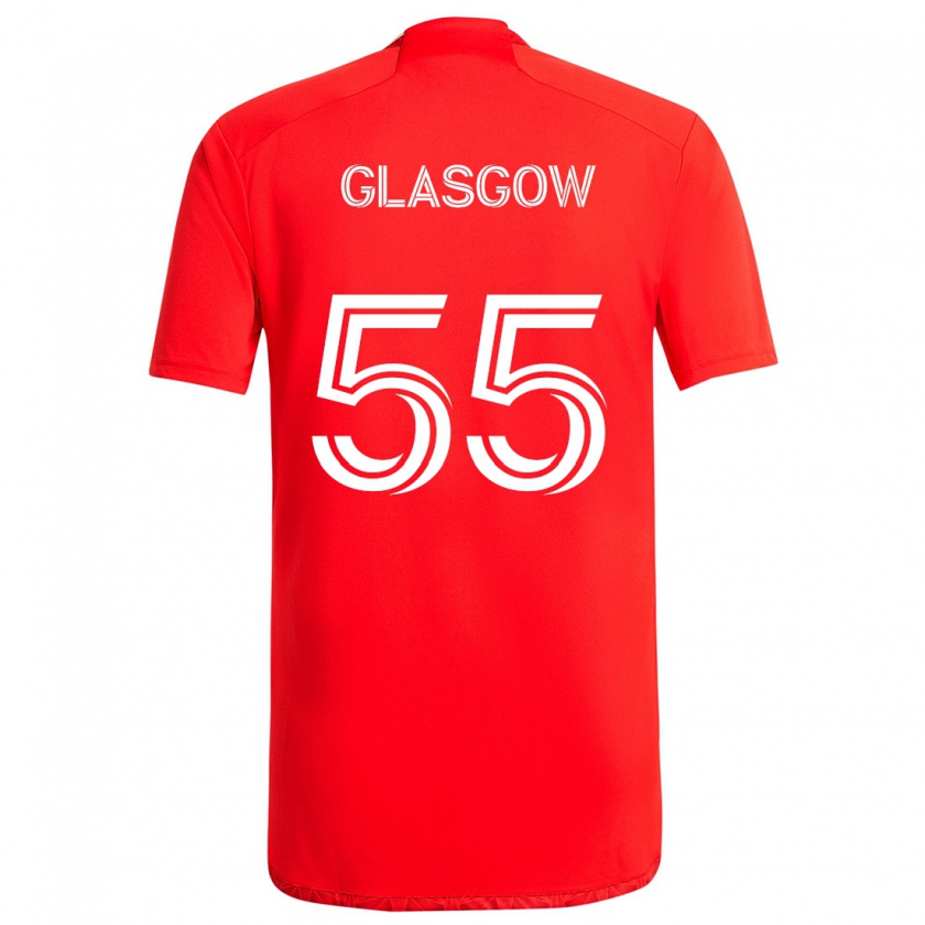 Kandiny Homme Maillot Omari Glasgow #55 Rouge Blanc Tenues Domicile 2024/25 T-Shirt