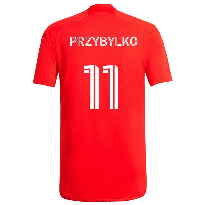 Kandiny Homme Maillot Kacper Przybylko #11 Rouge Blanc Tenues Domicile 2024/25 T-Shirt