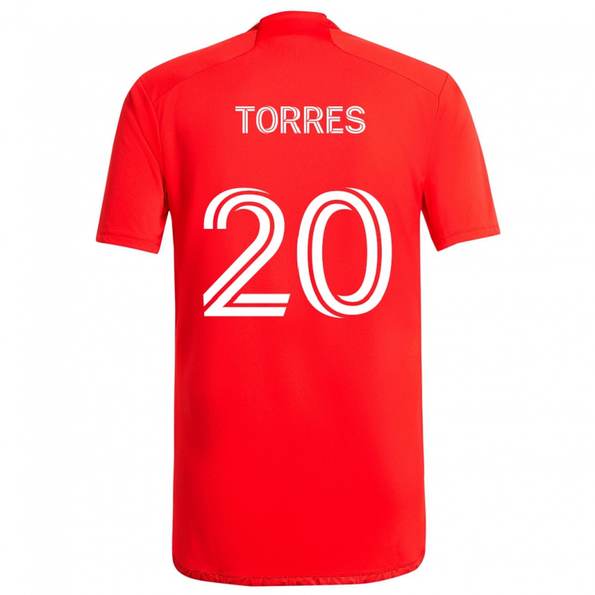 Kandiny Homme Maillot Jairo Torres #20 Rouge Blanc Tenues Domicile 2024/25 T-Shirt