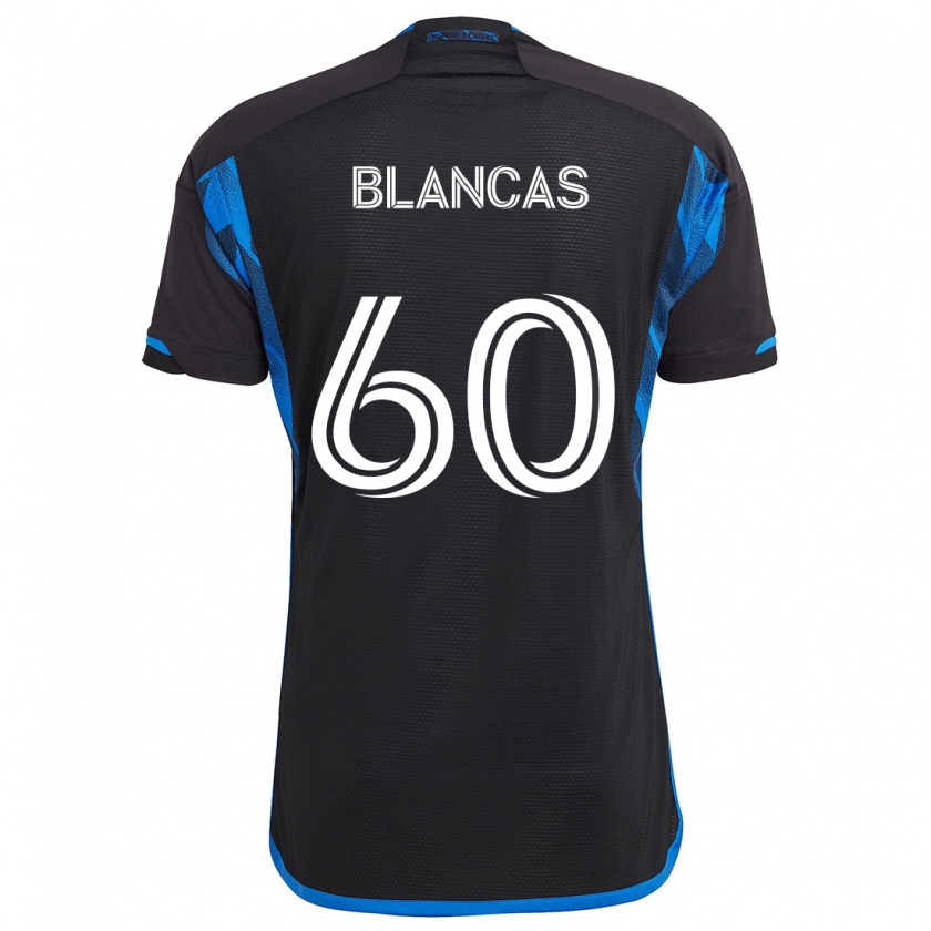 Kandiny Homme Maillot Eduardo Blancas #60 Bleu Noir Tenues Domicile 2024/25 T-Shirt