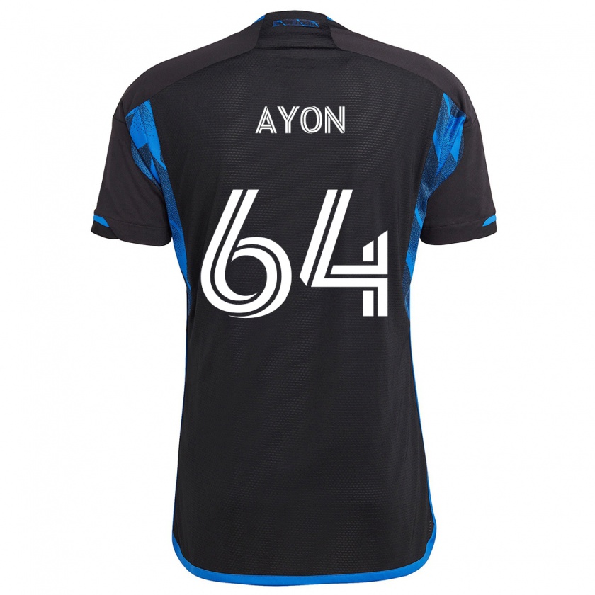 Kandiny Homme Maillot Jerry Ayon #64 Bleu Noir Tenues Domicile 2024/25 T-Shirt