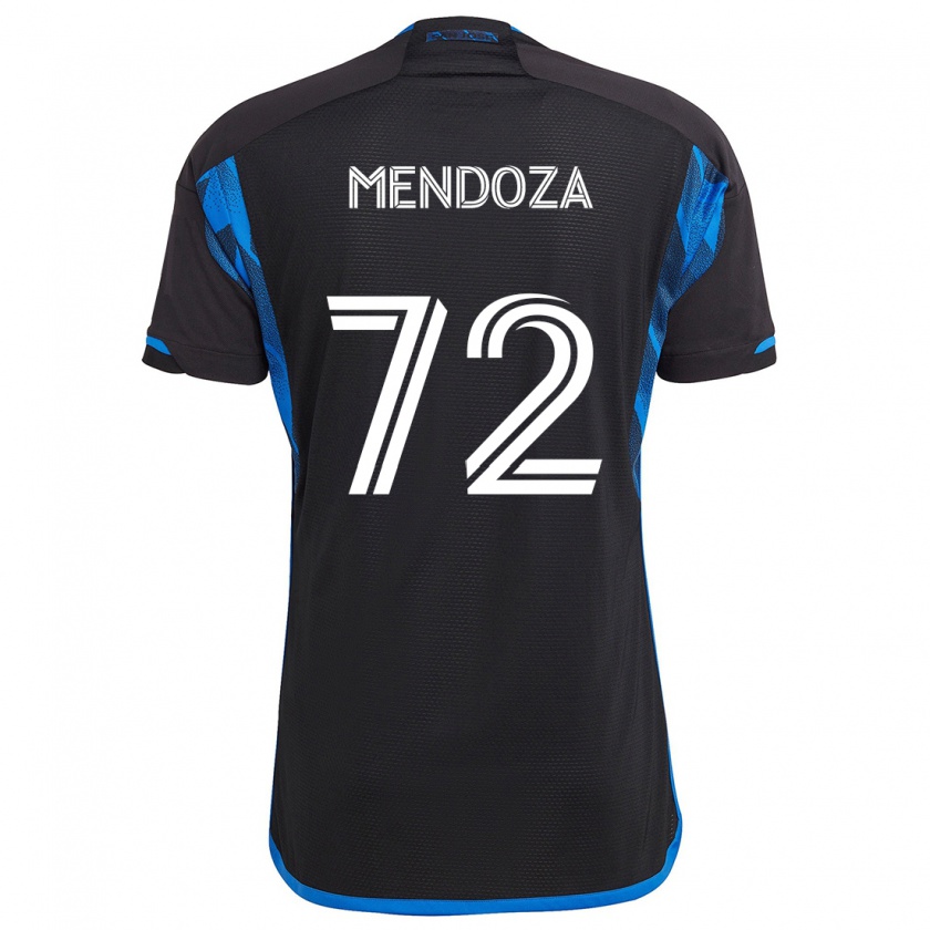 Kandiny Homme Maillot Edwyn Mendoza #72 Bleu Noir Tenues Domicile 2024/25 T-Shirt