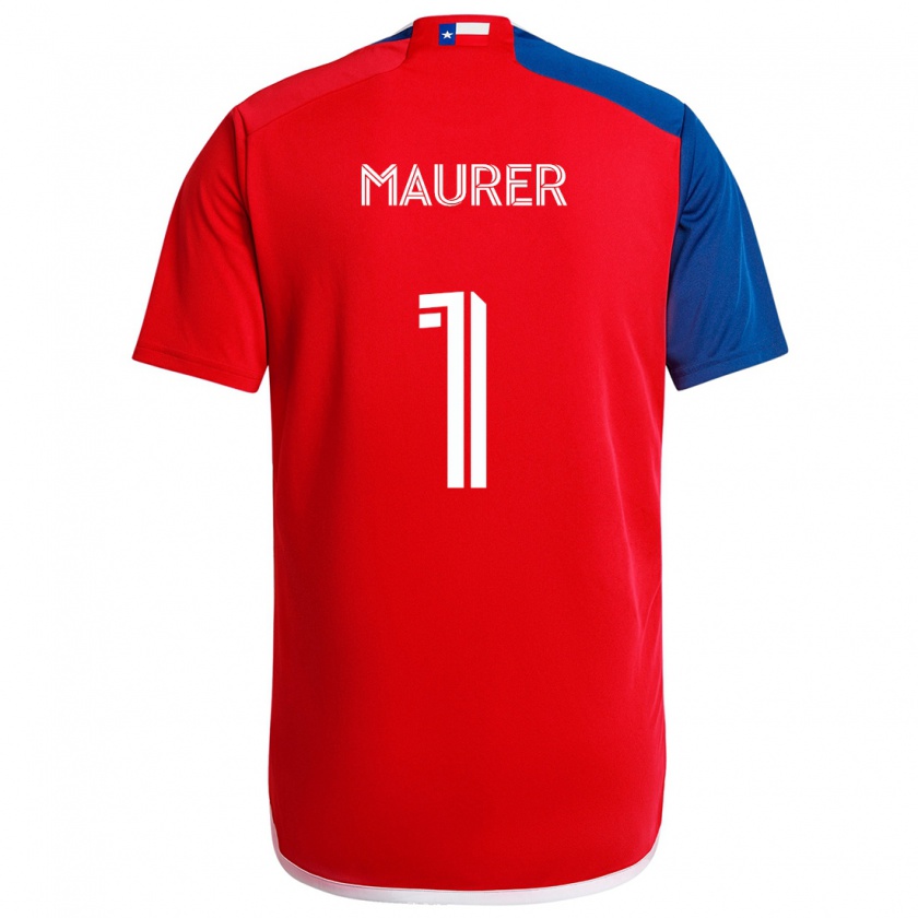 Kandiny Homme Maillot Jimmy Maurer #1 Bleu Rouge Tenues Domicile 2024/25 T-Shirt