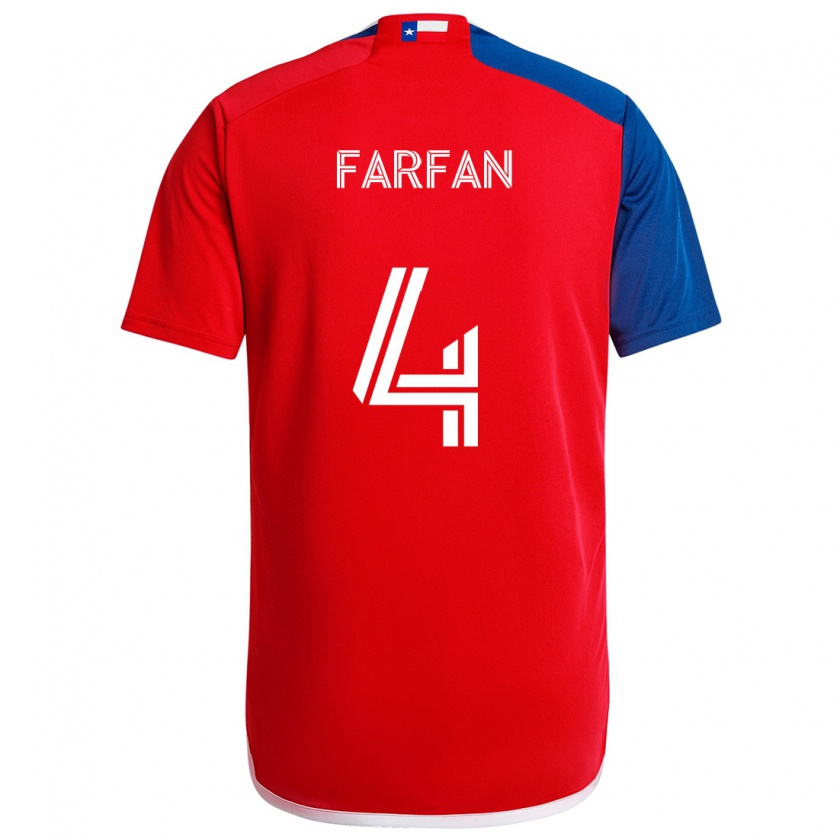 Kandiny Homme Maillot Marco Farfán #4 Bleu Rouge Tenues Domicile 2024/25 T-Shirt