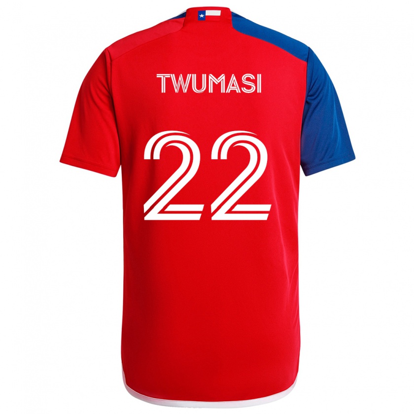 Kandiny Homme Maillot Ema Twumasi #22 Bleu Rouge Tenues Domicile 2024/25 T-Shirt