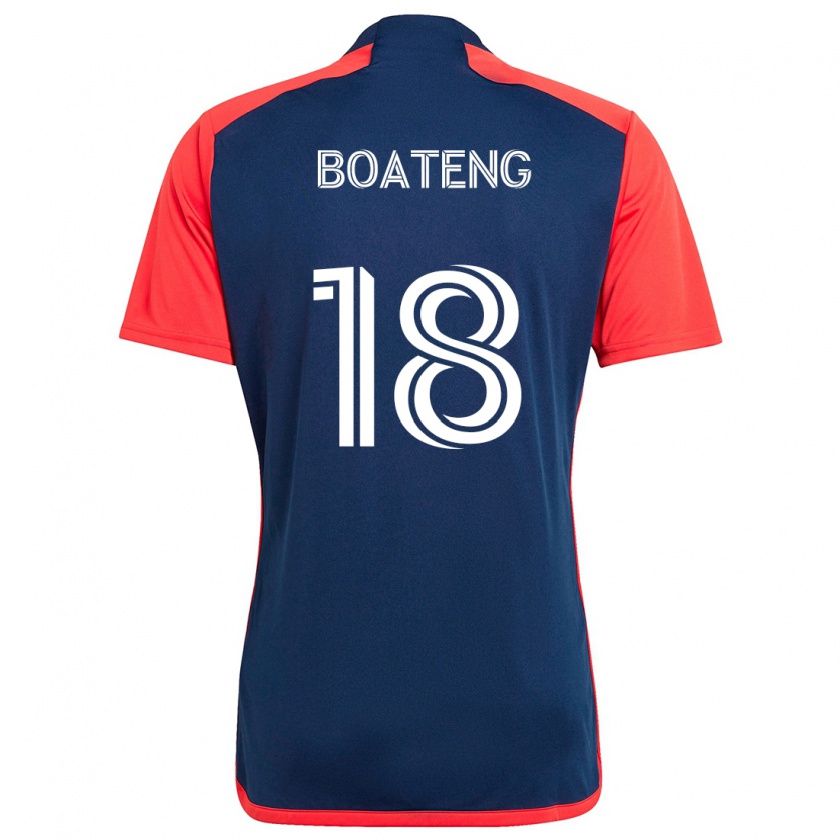 Kandiny Homme Maillot Emmanuel Boateng #18 Bleu Rouge Tenues Domicile 2024/25 T-Shirt