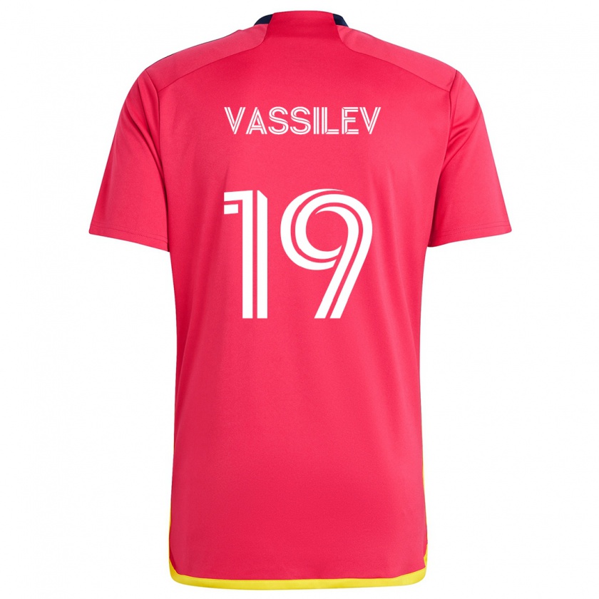 Kandiny Homme Maillot Indiana Vassilev #19 Rouge Bleu Tenues Domicile 2024/25 T-Shirt