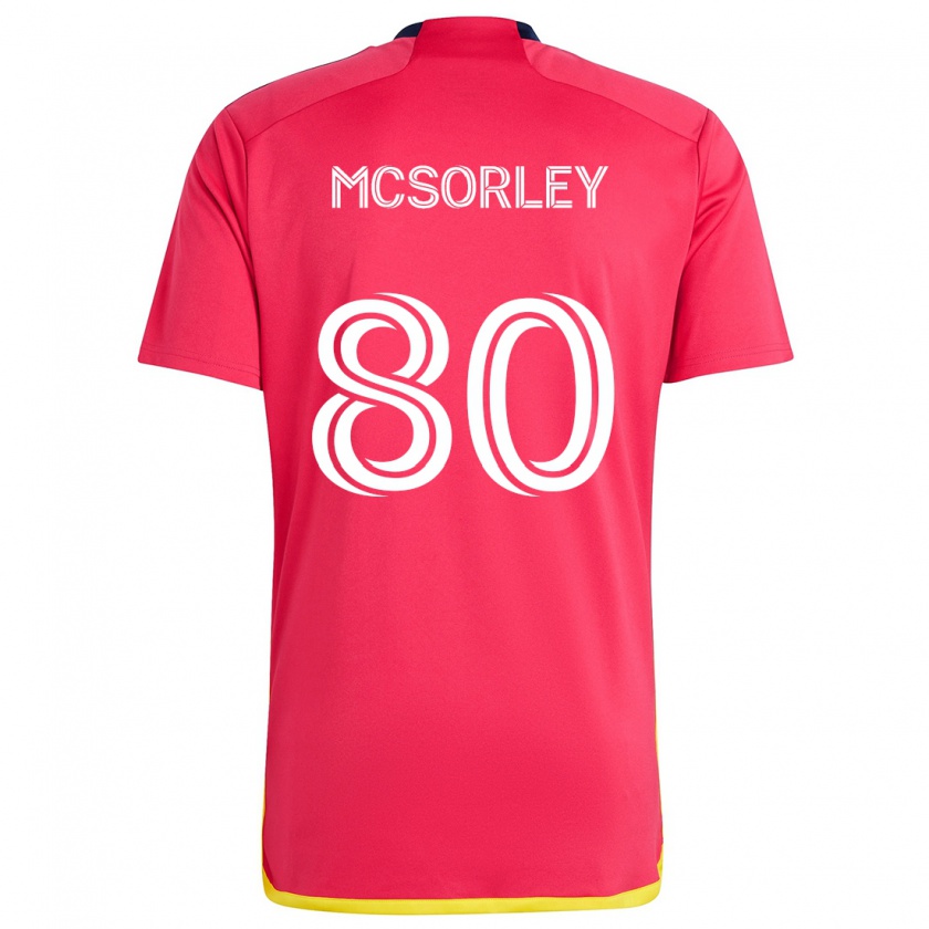 Kandiny Homme Maillot Brendan Mcsorley #80 Rouge Bleu Tenues Domicile 2024/25 T-Shirt