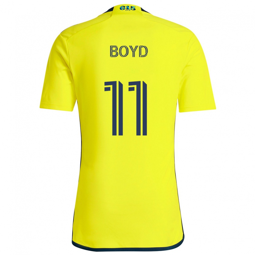 Kandiny Homme Maillot Tyler Boyd #11 Jaune Bleu Tenues Domicile 2024/25 T-Shirt