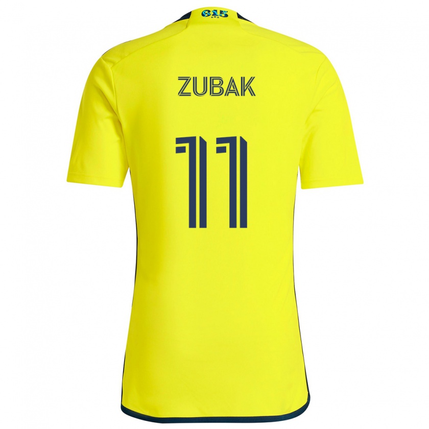 Kandiny Homme Maillot Ethan Zubak #11 Jaune Bleu Tenues Domicile 2024/25 T-Shirt