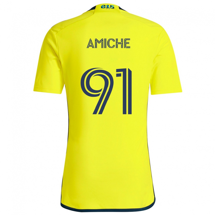 Kandiny Homme Maillot Kemy Amiche #91 Jaune Bleu Tenues Domicile 2024/25 T-Shirt