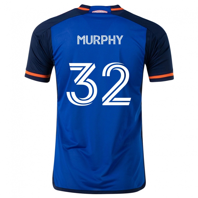 Kandiny Homme Maillot Ian Murphy #32 Bleu Blanc Tenues Domicile 2024/25 T-Shirt